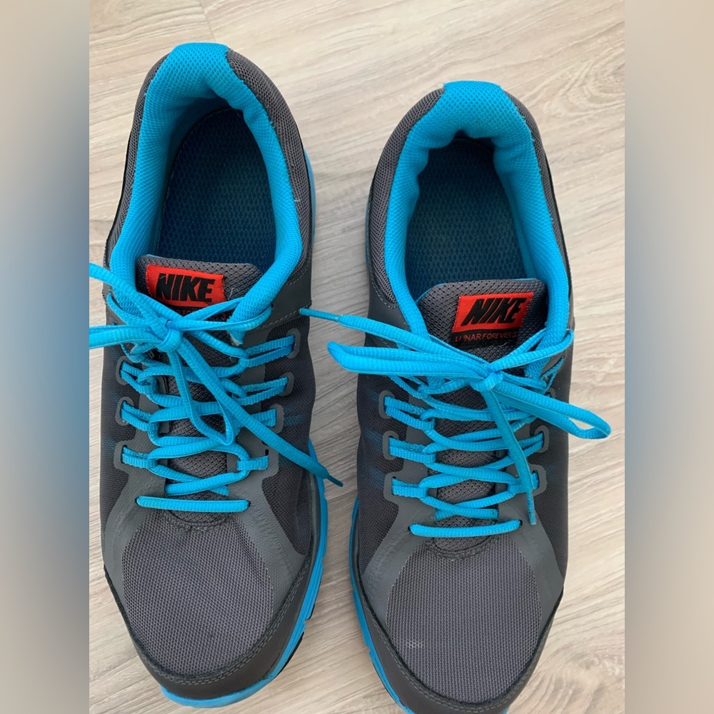 Nike Lunar Forever 3 Running Shoes 631628-001 Gray Teal Blue size 11 gym - Picture 7 of 12
